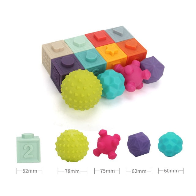 Silicone Build Block Baby Teether Toys