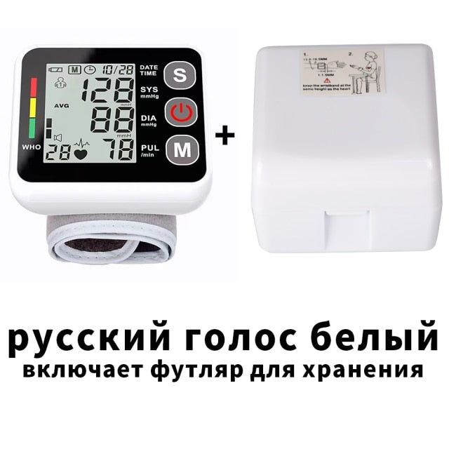 Medical Russian Wrist Digital Blood Pressure Monitor