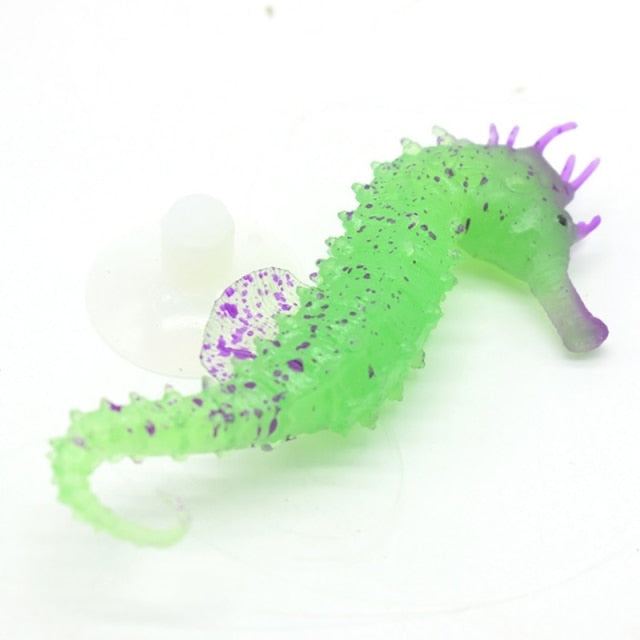 Silicone Artificial Night Luminous Hippocampus Fish Tank