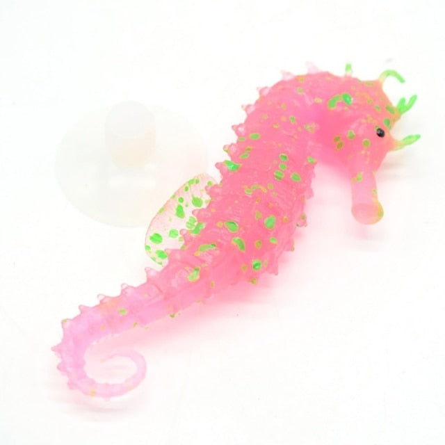 Silicone Artificial Night Luminous Hippocampus Fish Tank