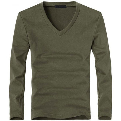 T-Shirt V-Neck Long Sleeve