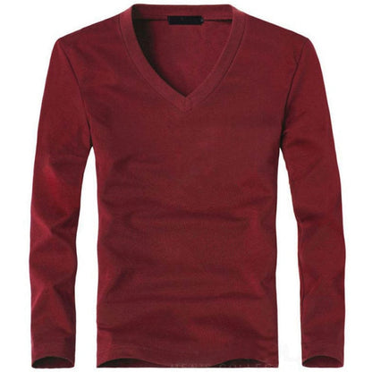 T-Shirt V-Neck Long Sleeve