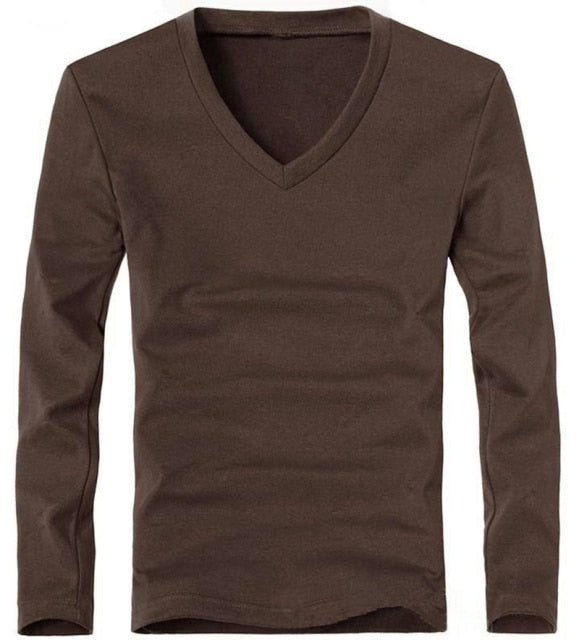 T-Shirt V-Neck Long Sleeve