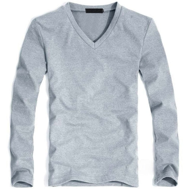 T-Shirt V-Neck Long Sleeve