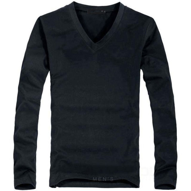 T-Shirt V-Neck Long Sleeve