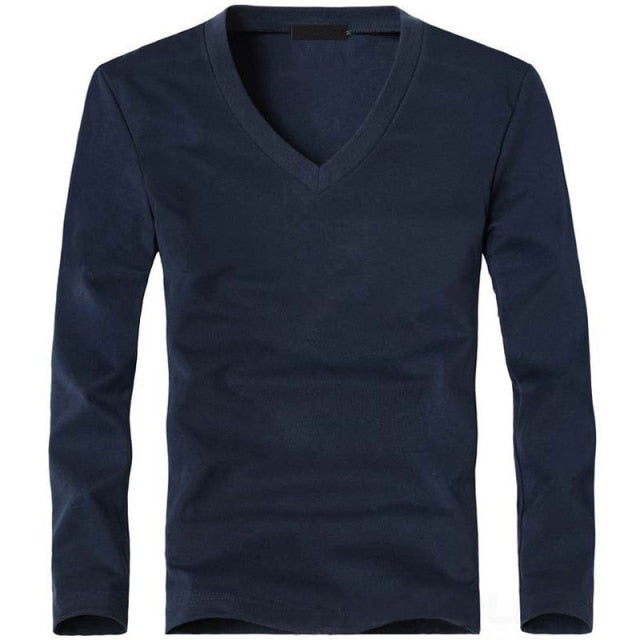 T-Shirt V-Neck Long Sleeve