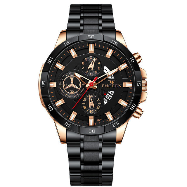 Luxury Chronograph Full Steel Waterproof Quartz Watch