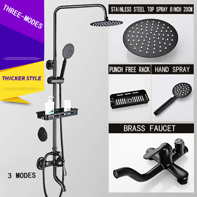 Bathroom Shower Set Black Gold Silver Platinum Thermostatic Digital