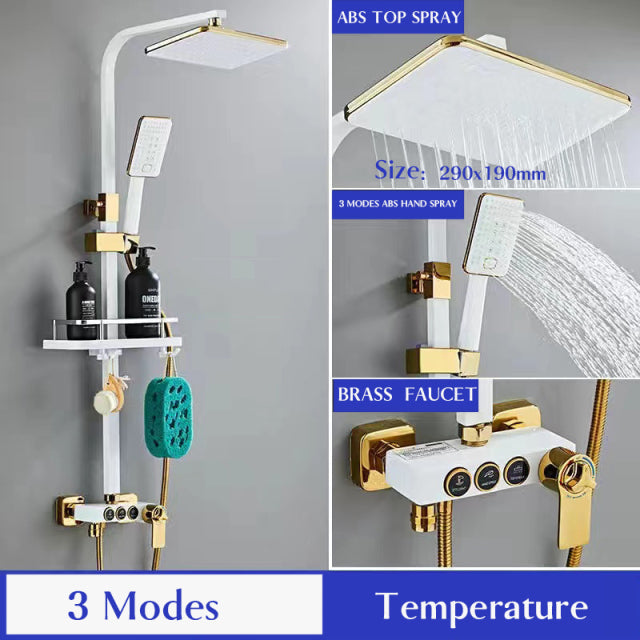 Bathroom Shower Set Black Gold Silver Platinum Thermostatic Digital