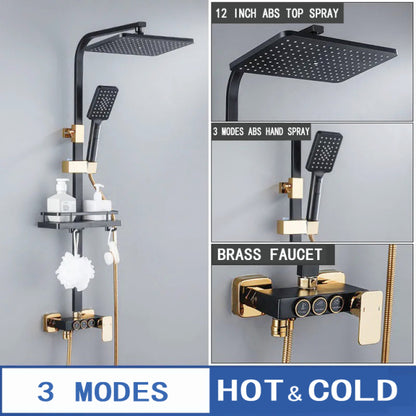 Bathroom Shower Set Black Gold Silver Platinum Thermostatic Digital