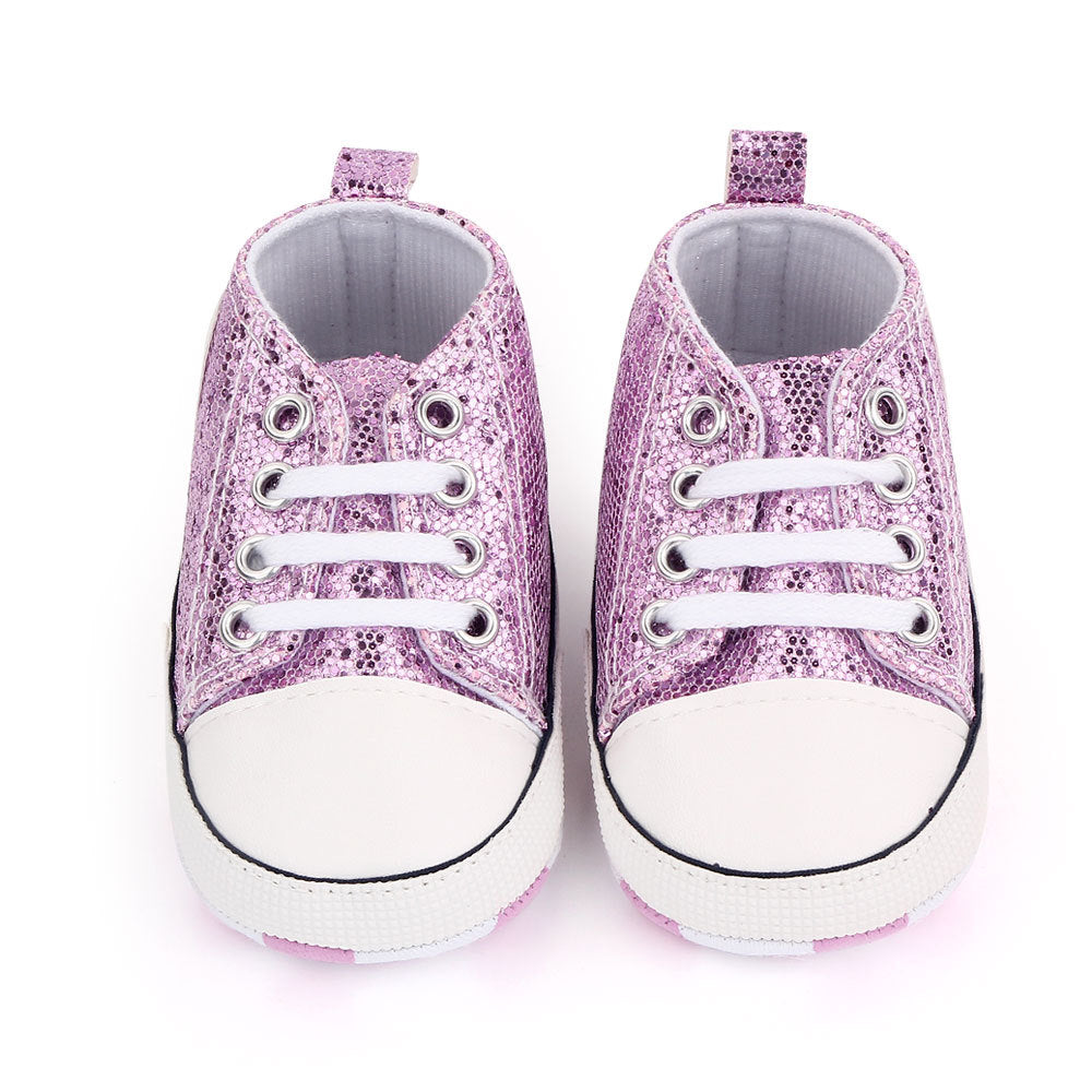 Newborn Sequined Canvas Baby Sneakers