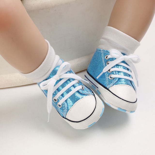 Newborn Sequined Canvas Baby Sneakers