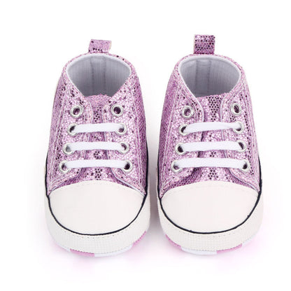 Newborn Sequined Canvas Baby Sneakers