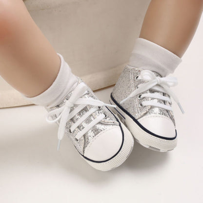 Newborn Sequined Canvas Baby Sneakers