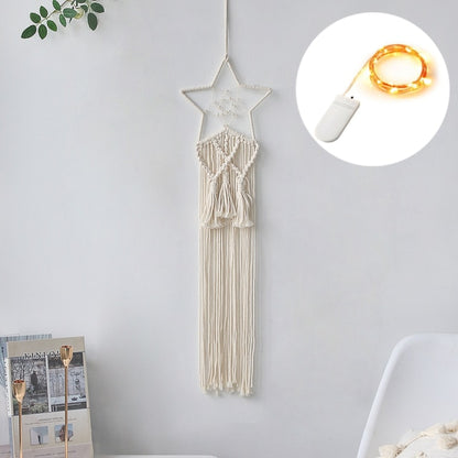 Boho Moon and Star Dream Catcher Macrame Wall