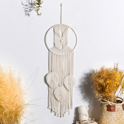 Boho Moon and Star Dream Catcher Macrame Wall