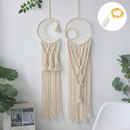 Boho Moon and Star Dream Catcher Macrame Wall