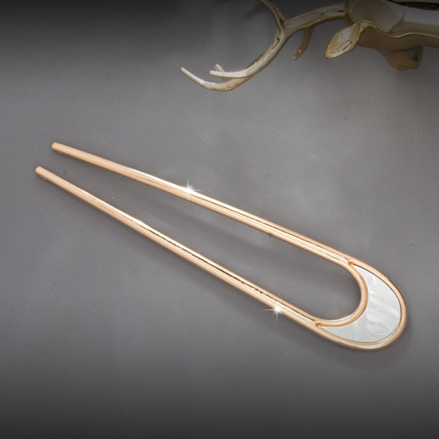 Fashion Hair Accessories Metal U Shape Hair Stick