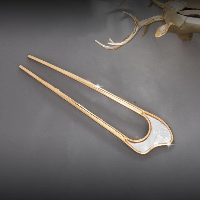 Fashion Hair Accessories Metal U Shape Hair Stick