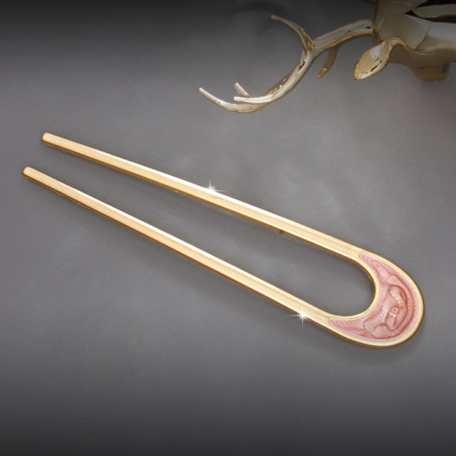 Fashion Hair Accessories Metal U Shape Hair Stick