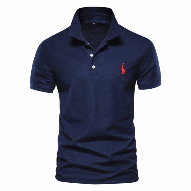 Shirt Men Solid Casual Cotton Polo