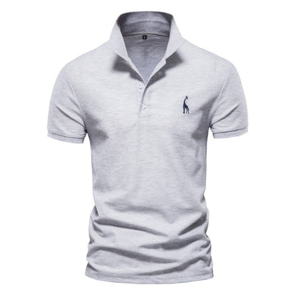 Shirt Men Solid Casual Cotton Polo