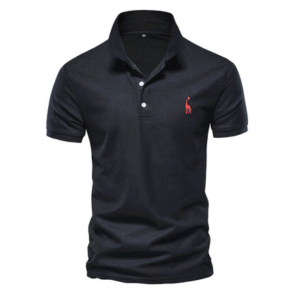 Shirt Men Solid Casual Cotton Polo