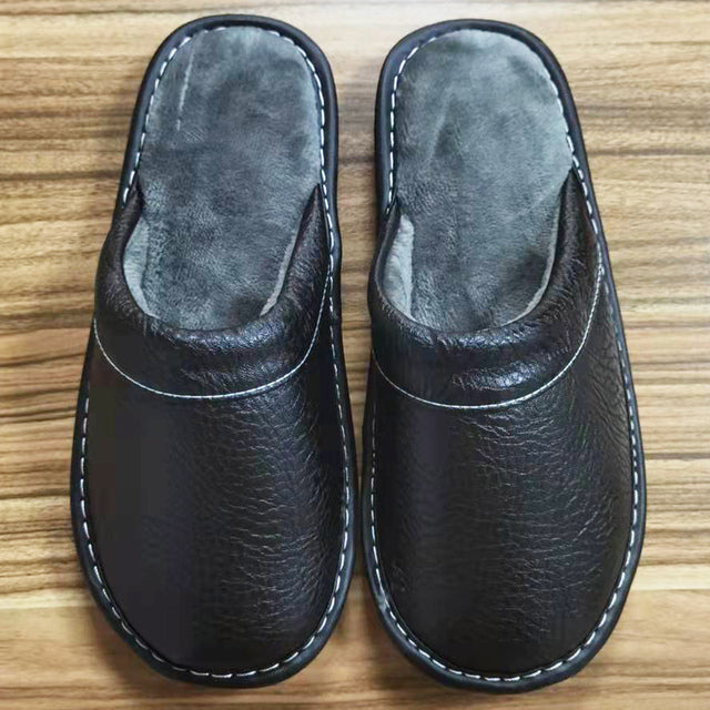 Cheap Shoes Leather Slippers Men