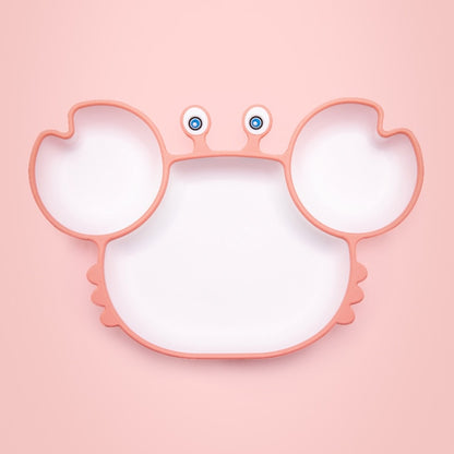 Bopoobo Baby Dishes Silicone Suction Plate Cute Crab Children