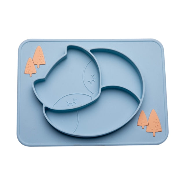 Bopoobo Baby Dishes Silicone Suction Plate Cute Crab Children