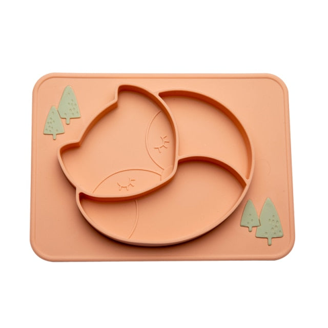 Bopoobo Baby Dishes Silicone Suction Plate Cute Crab Children