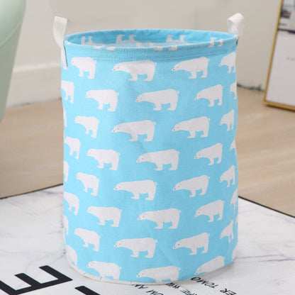 Cotton Linen Dirty Laundry Basket Foldable Round Waterproof