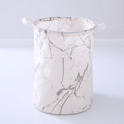 Cotton Linen Dirty Laundry Basket Foldable Round Waterproof