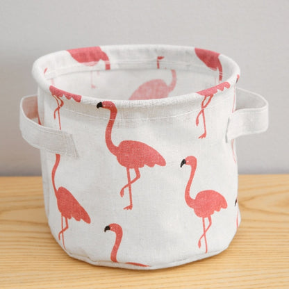 Cotton Linen Dirty Laundry Basket Foldable Round Waterproof