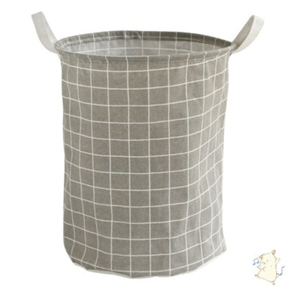 Cotton Linen Dirty Laundry Basket Foldable Round Waterproof