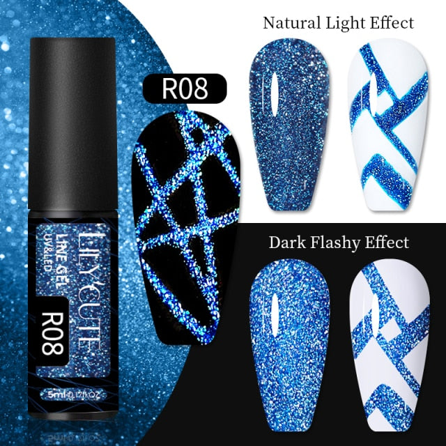 Reflective Glitter Line Gel Nail Polish