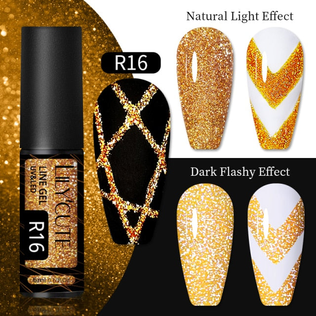 Reflective Glitter Line Gel Nail Polish