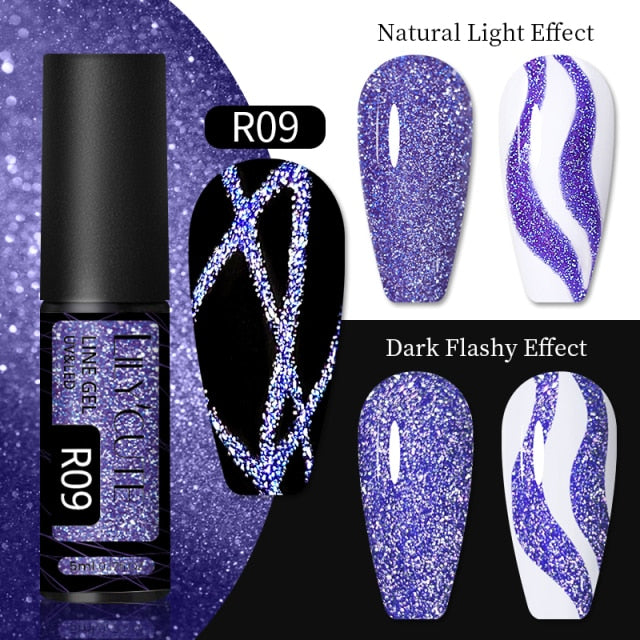 Reflective Glitter Line Gel Nail Polish