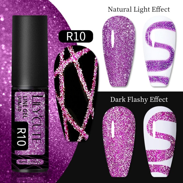 Reflective Glitter Line Gel Nail Polish