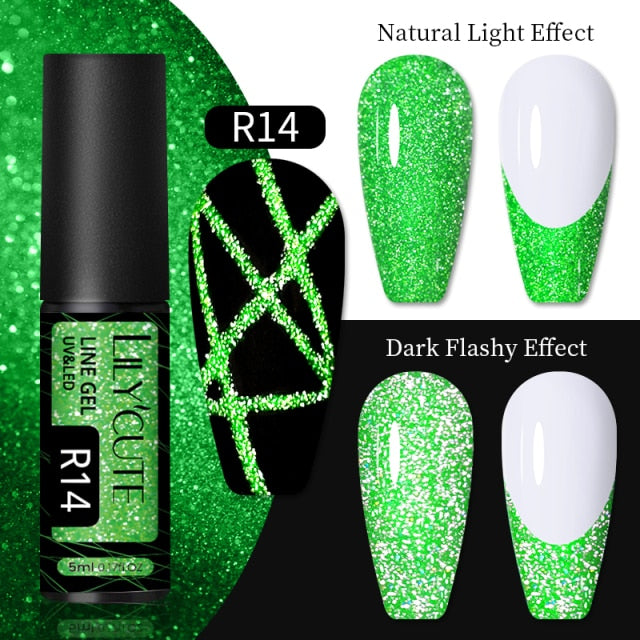 Reflective Glitter Line Gel Nail Polish