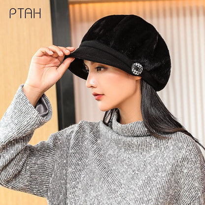 Autumn Winter Warm Octagonal Cap