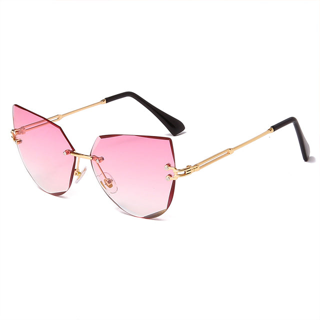 Rimless Cat Eye Sunglasses Luxury