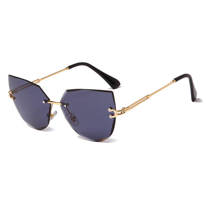 Rimless Cat Eye Sunglasses Luxury