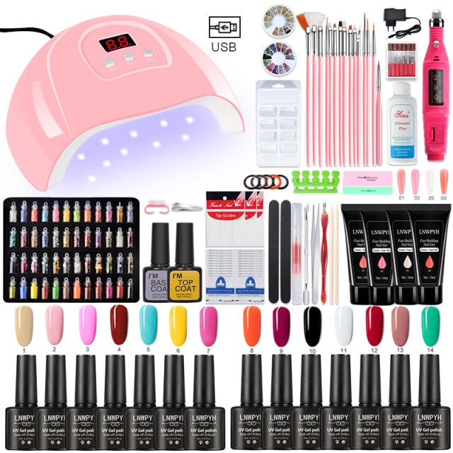 Poly Nail Gel Kit Professional Nail Set