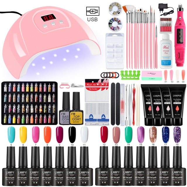 Poly Nail Gel Kit Professional Nail Set