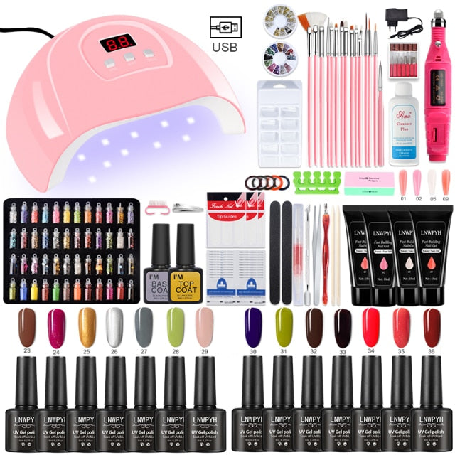 Poly Nail Gel Kit Professional Nail Set