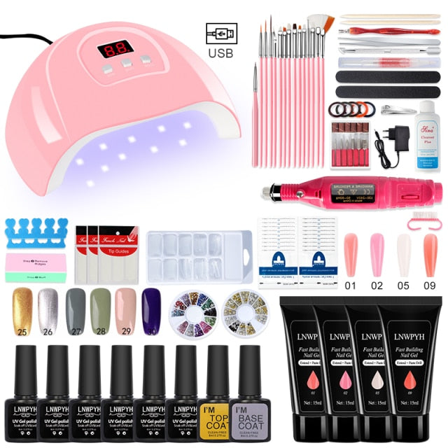 Poly Nail Gel Kit Professional Nail Set