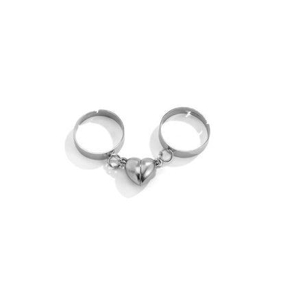 Silver Color Love Couple Ring