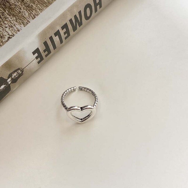 Silver Color Love Couple Ring