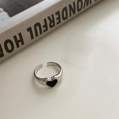 Silver Color Love Couple Ring